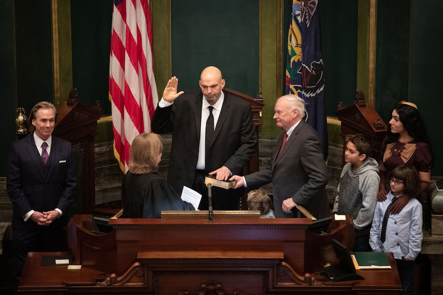 John Fetterman at his 2019 swearing-in ceremony for Lieutenant Governor of Pennsylvania