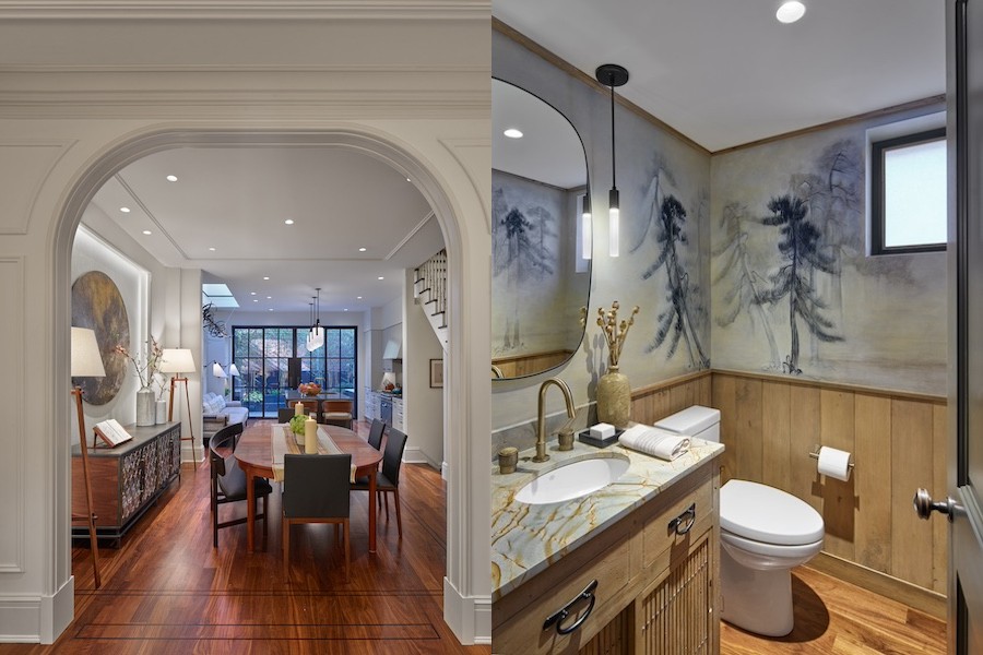 rittenhouse square townhouse makeover dining room and powder room