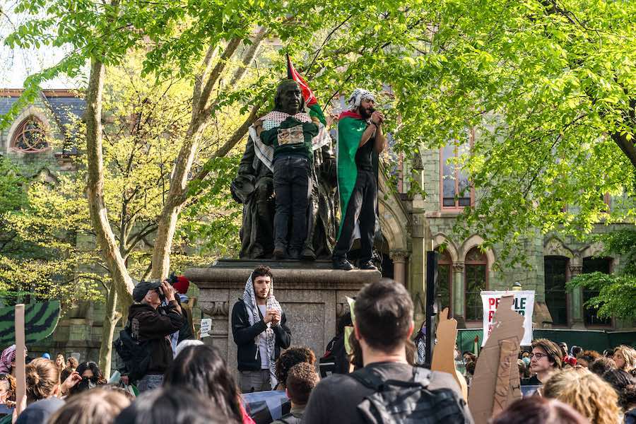 University of Pennsylvania protesters, who were targeted by a GoFundMe campaign threatening to pay a Mariachi band to play next to the protest 24 hours a day