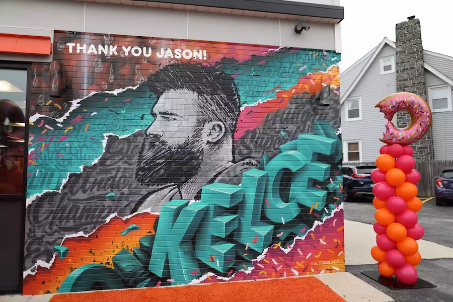 Jason kelce mural in havertown