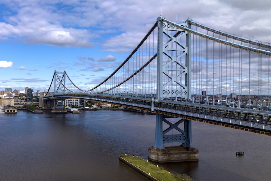The Ben Franklin Bridge, which may soon see its tolls increase along with three other Philadelphia bridges