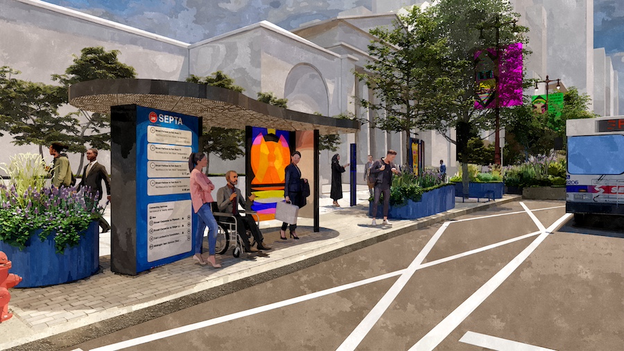 rendering of bus shelter