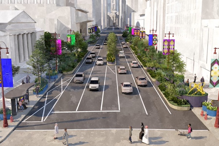 a rendering from the Avenue of the Arts 2.0 project on South Broad Street