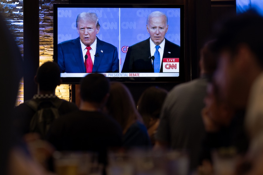 People watching last week's presidential debate between Donald Trump and Joe Biden, after which calls came for Biden to leave the race for president