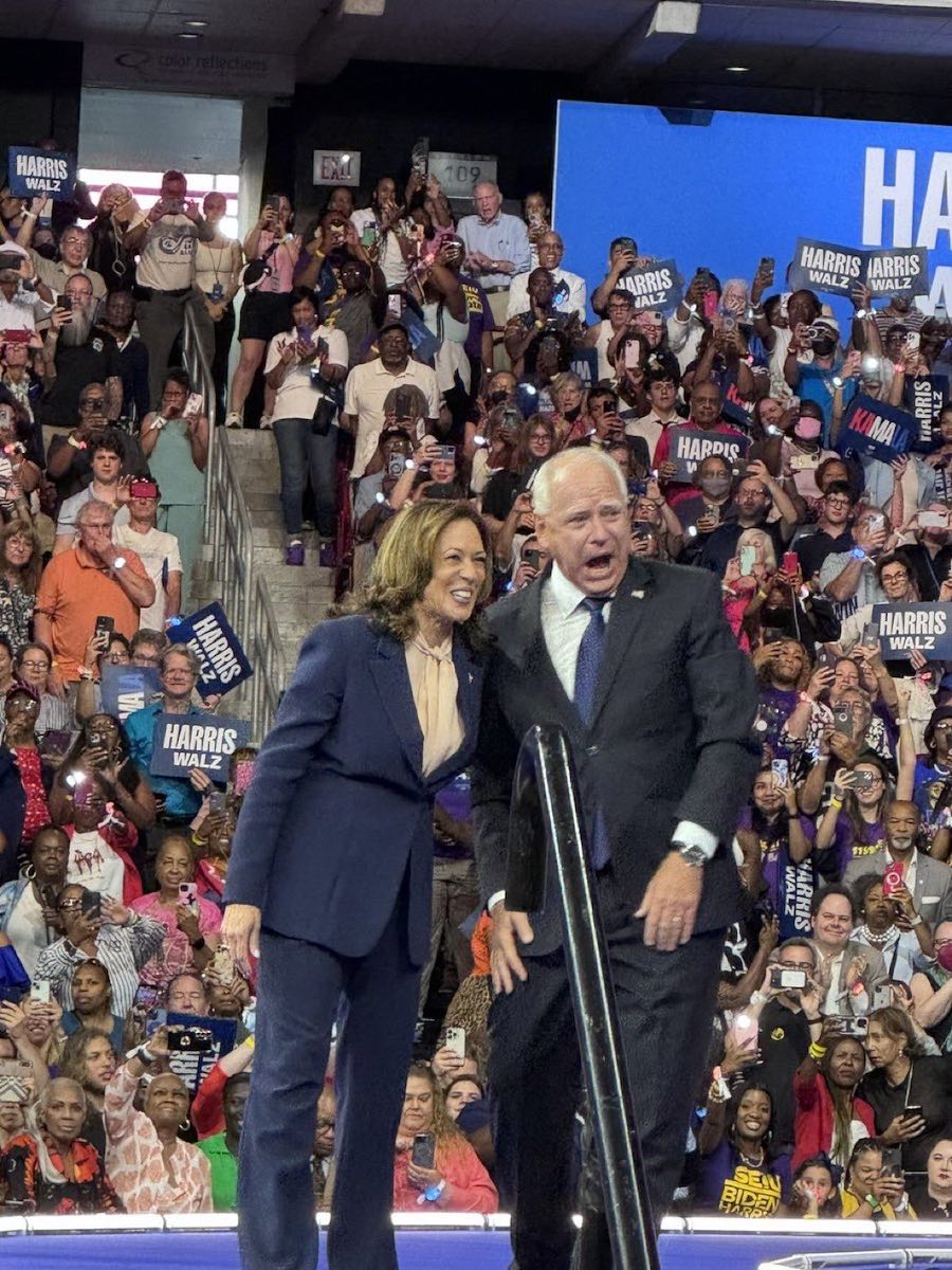 a photo posted by jack posobiec of the kamala harris rally in philadelphia