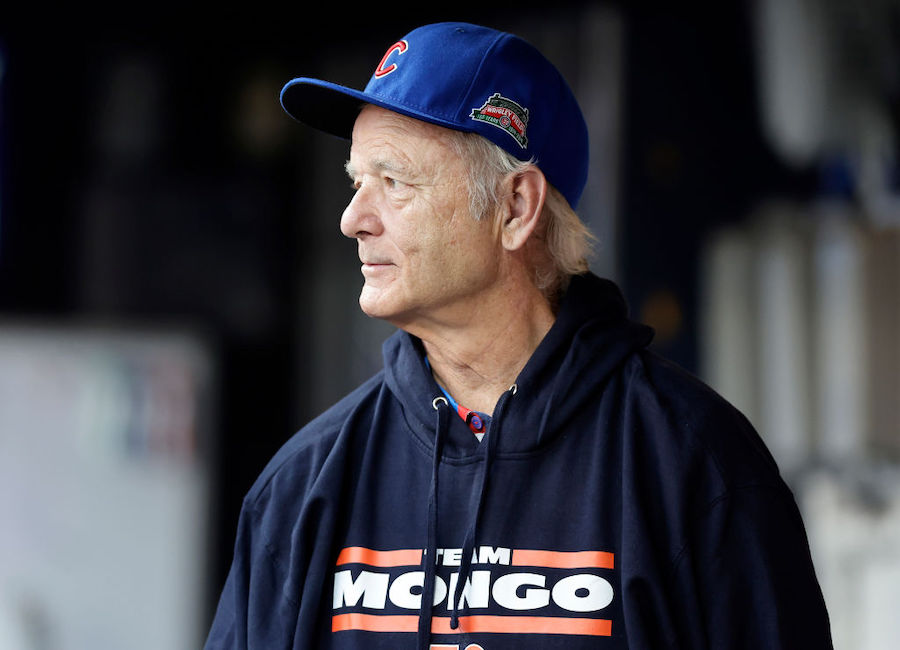 Bill Murray decked out in some Chicago Cubs gear