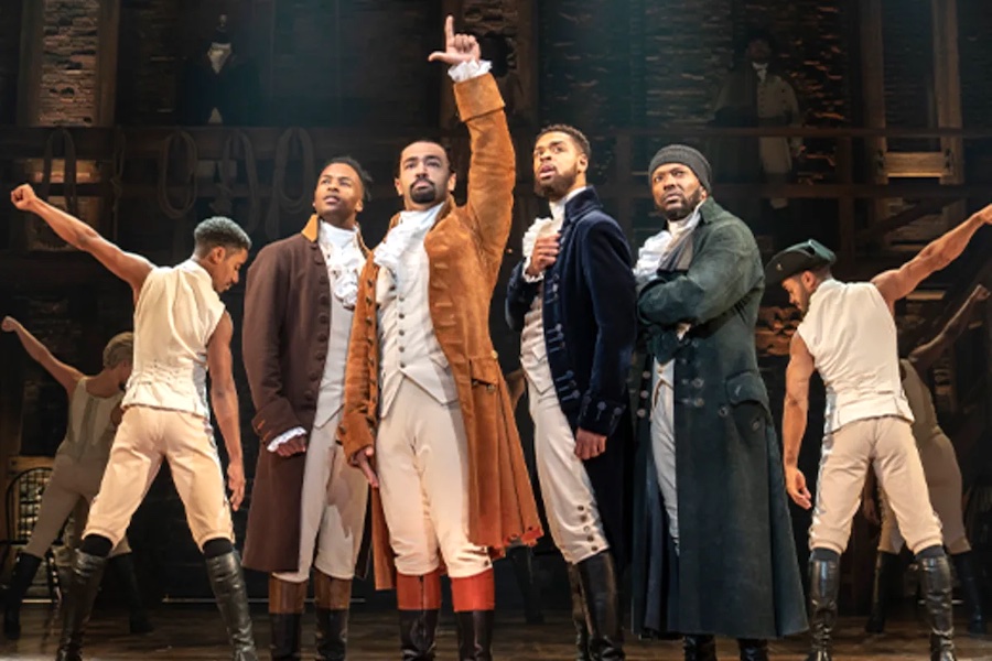 A promotional image from the Broadway musical Hamilton at the Academy of Music in Philadelphia, which just announced a ticket lottery