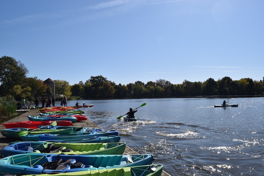 recreation: kayaking on the fdr park lake