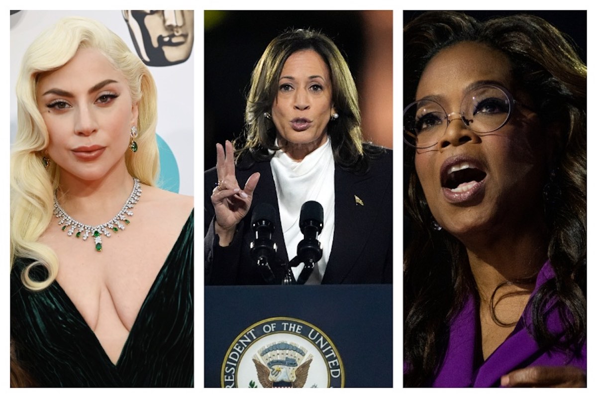 Lady Gaga, Vice President Kamala Harris, and Oprah Winfrey will all be at the rally tonight at the Philadelphia Museum of Art