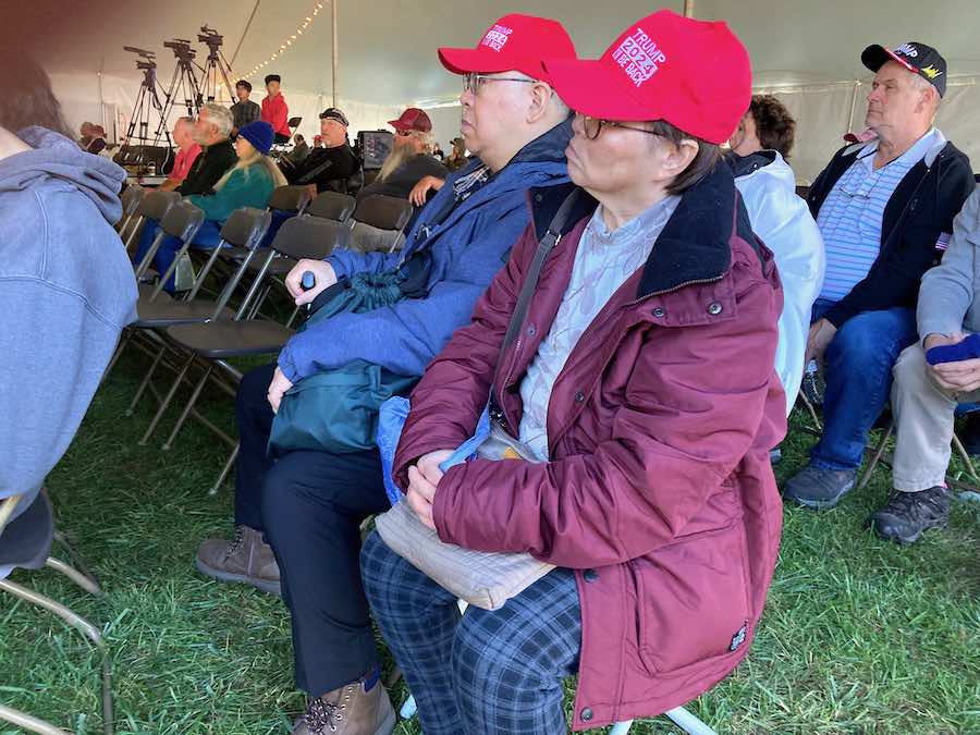 Donald Trump fans at Sean Moon's Rod of Iron Freedom Festival in the Poconos. (photo by Victor Fiorillo)