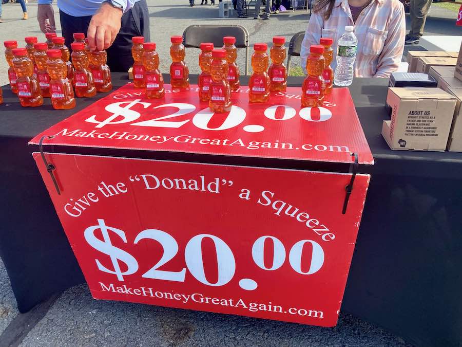 Donald Trump honey for sale at Sean Moon's Rod of Iron Freedom Festival in the Poconos