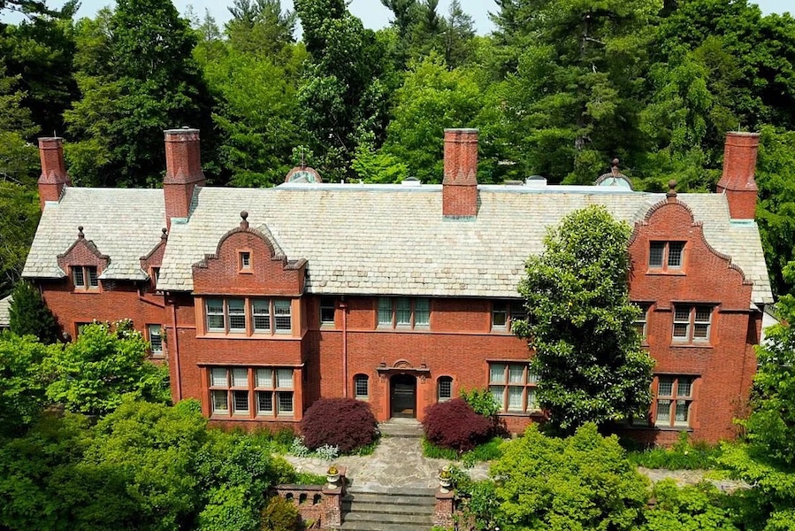 house for sale chestnut hill jacobean revival exterior rear