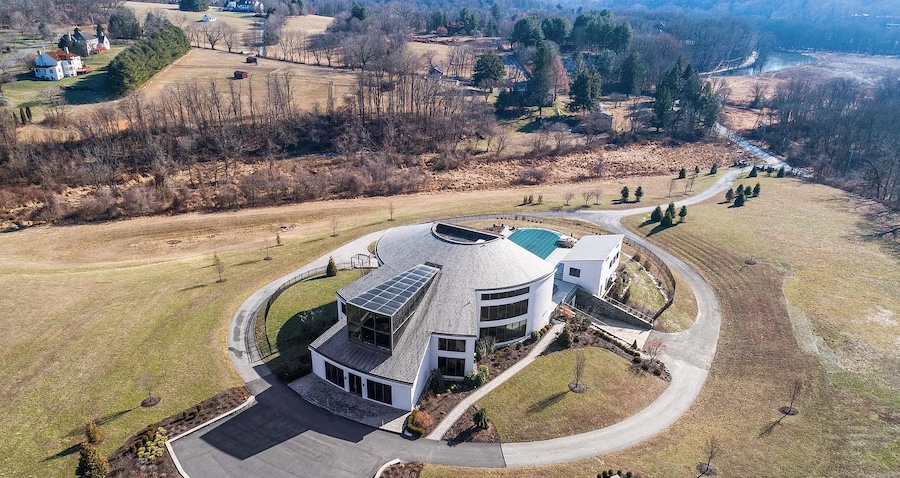 house for sale west chester contemporary mansion aerial view of property