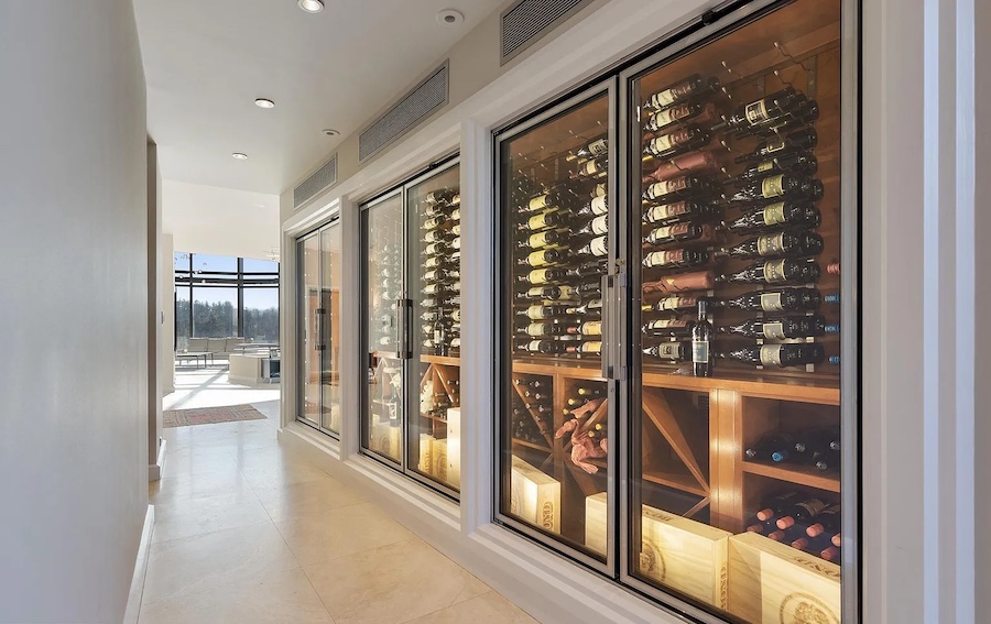 house for sale west chester contemporary mansion wine storage corridor