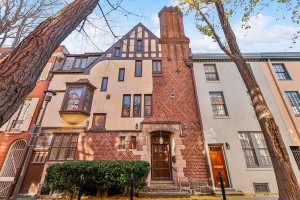 house for sale rittenhouse tudor revival rowhouse exterior front