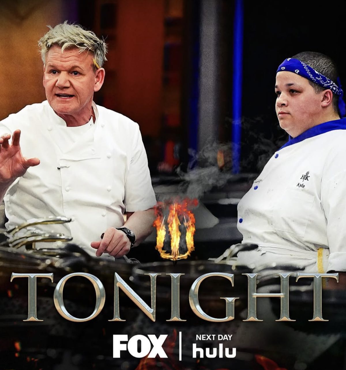 Gordon Ramsay and Philadelphia Chief and New Hell's Kitchen -Winner Kyle Timpson in a promotional image