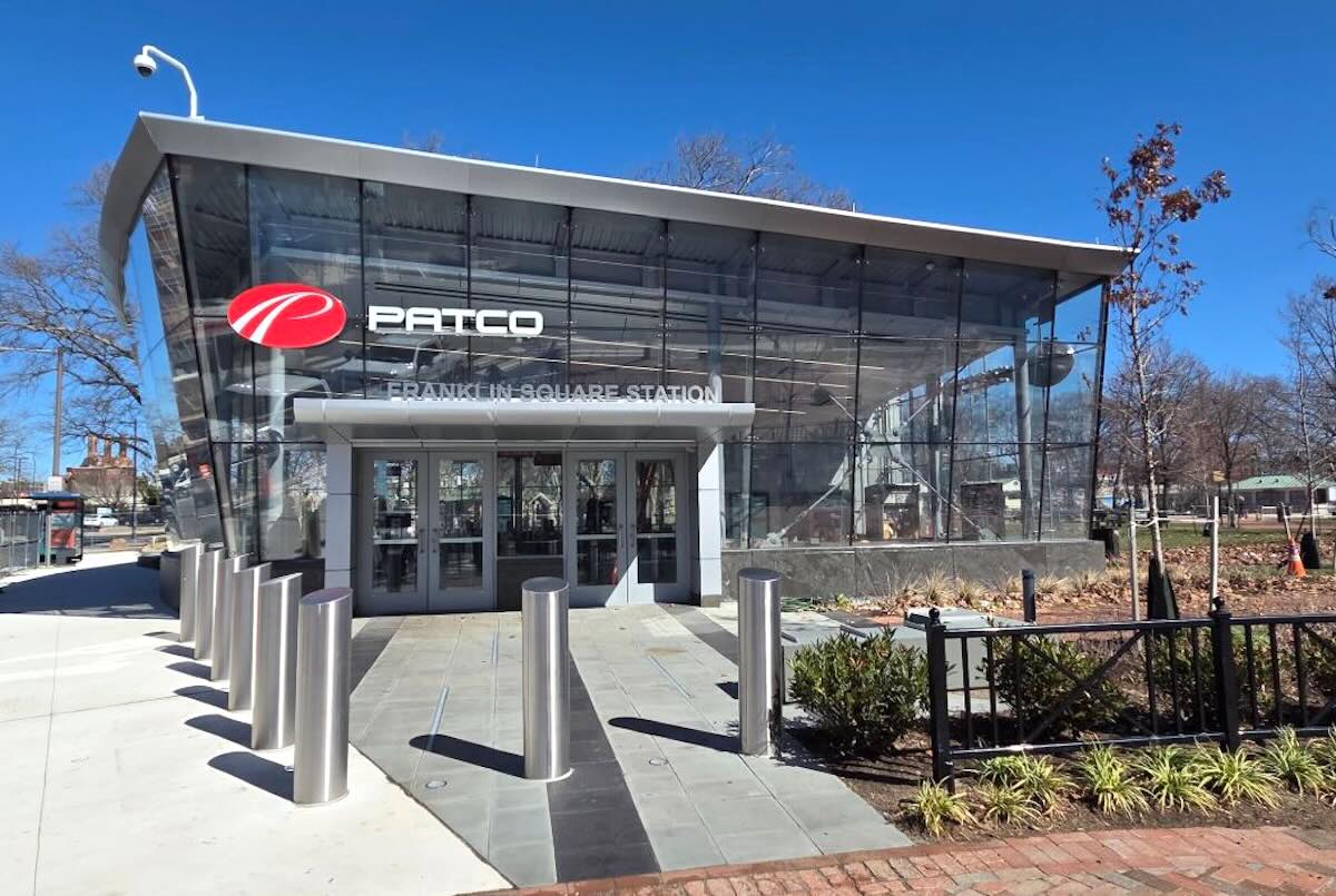 The just-reopened Franklin Square PATCO station