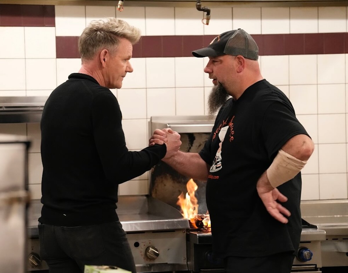 Gordon Ramsay with Wilson's Secret Sauce owner and chef Steve Wilson in Upper Darby during the shooting of Gordon Ramsay's Secret Service