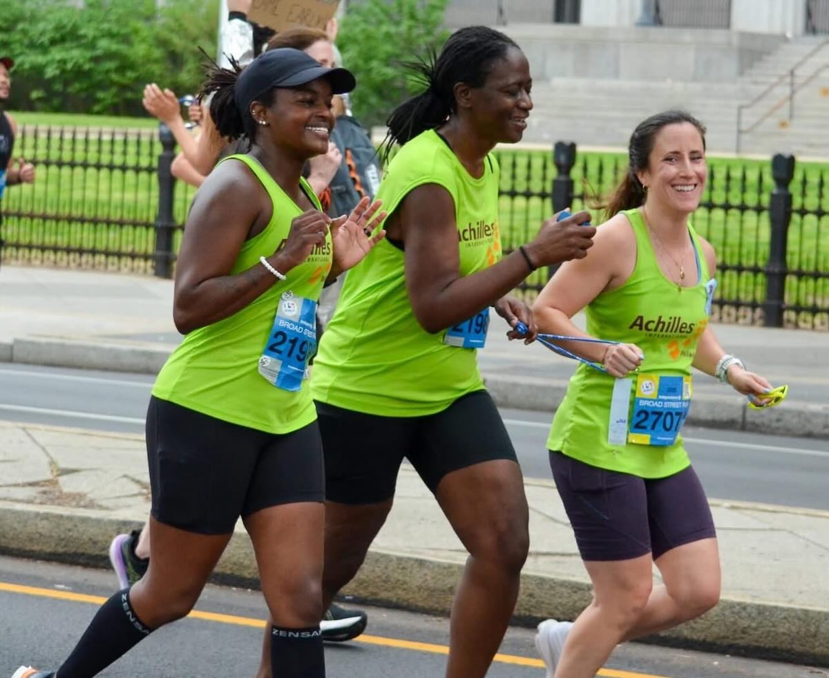 Juliette Warren, host of the Delco barbecue, at the Broad Street Run in May 2025