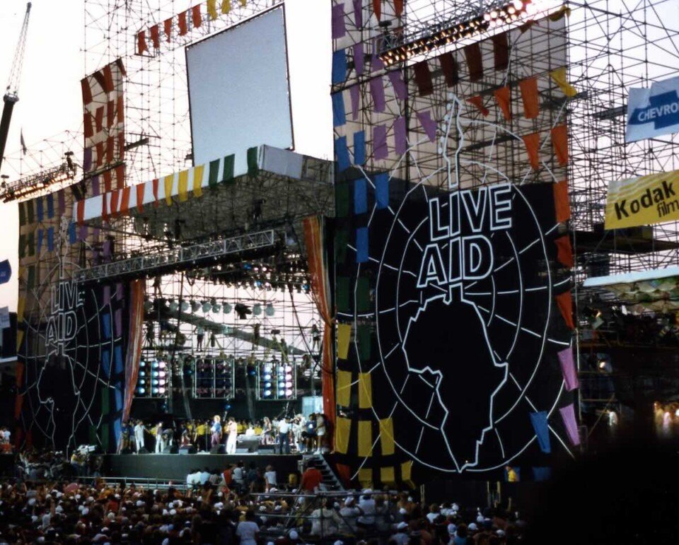 The stage at JFK Stadium in Philadelphia for Live Aid