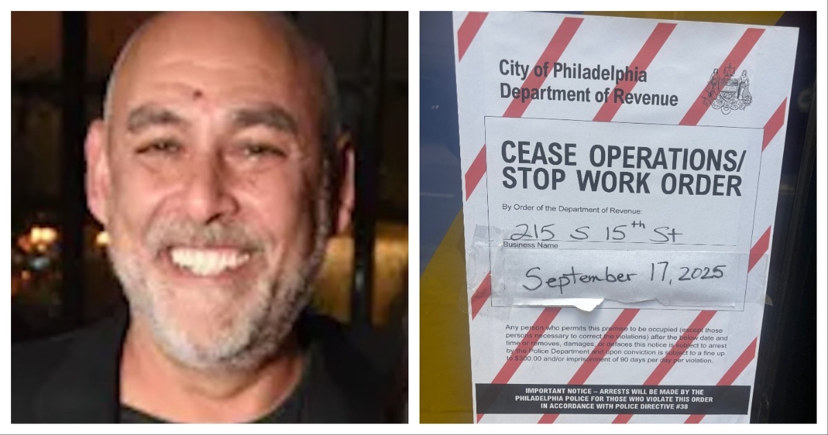 Vinyl owner Rob Wasserman, who has also been associated with Rouge, and a cease operations sign at Vinyl.