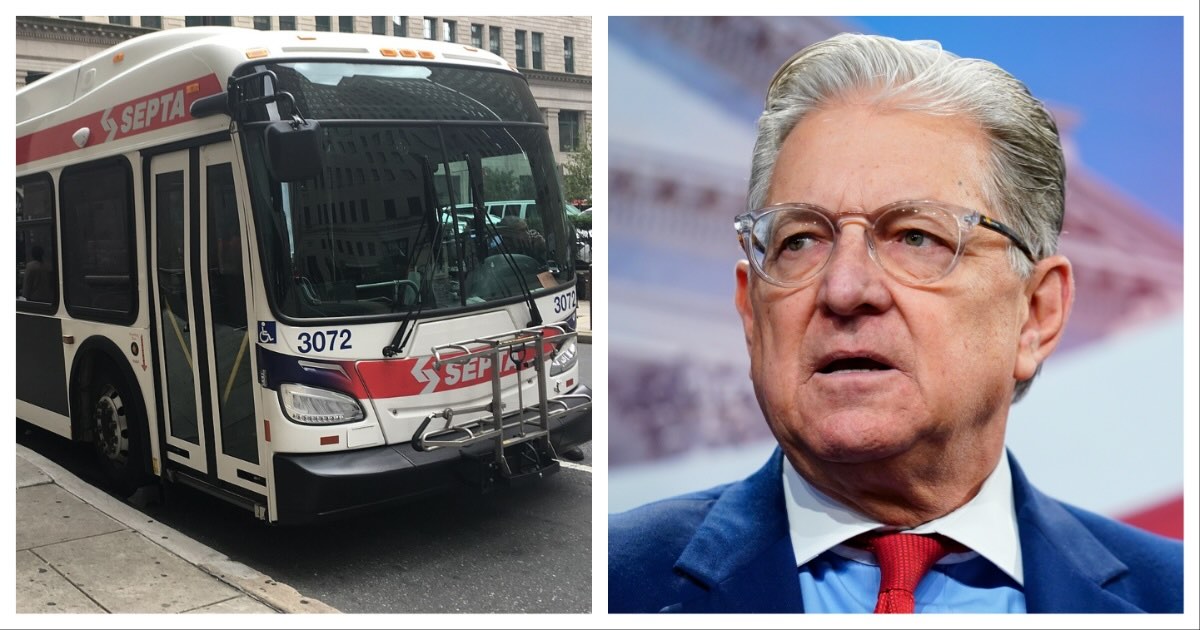 A SEPTA bus and George Bochetto, who just filed a class-action lawsuit over SEPTA fare hikes