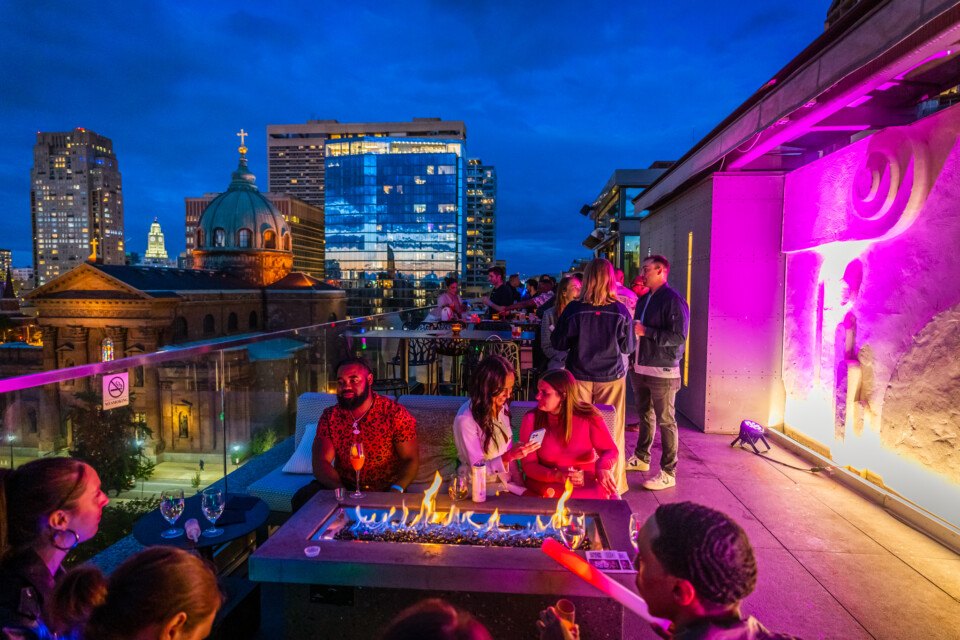 rooftop bar outdoor dining drinking
