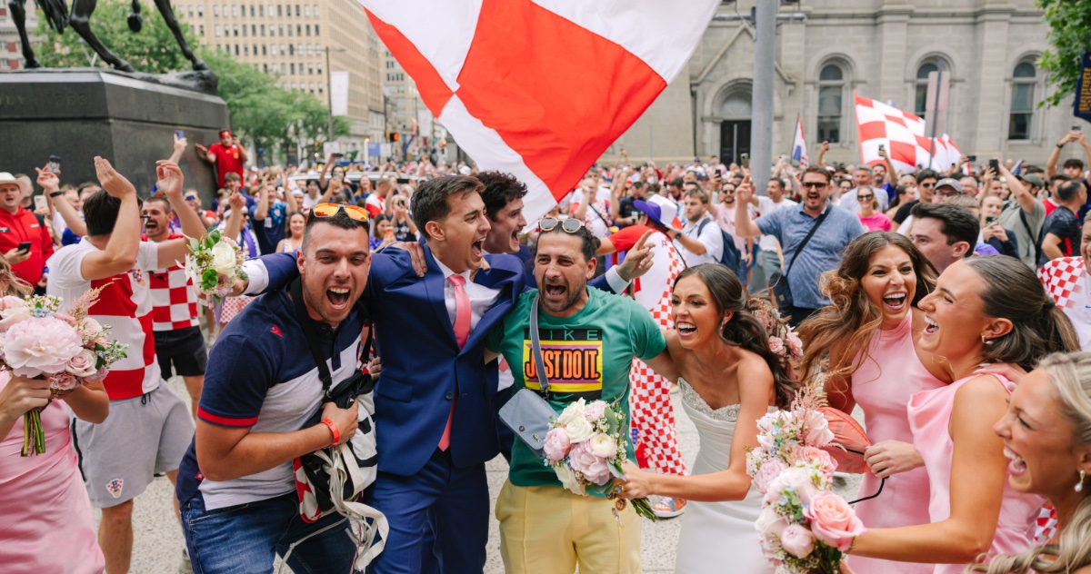 Croatia Soccer Fans Turned This Center City Wedding Into an Epic Celebration