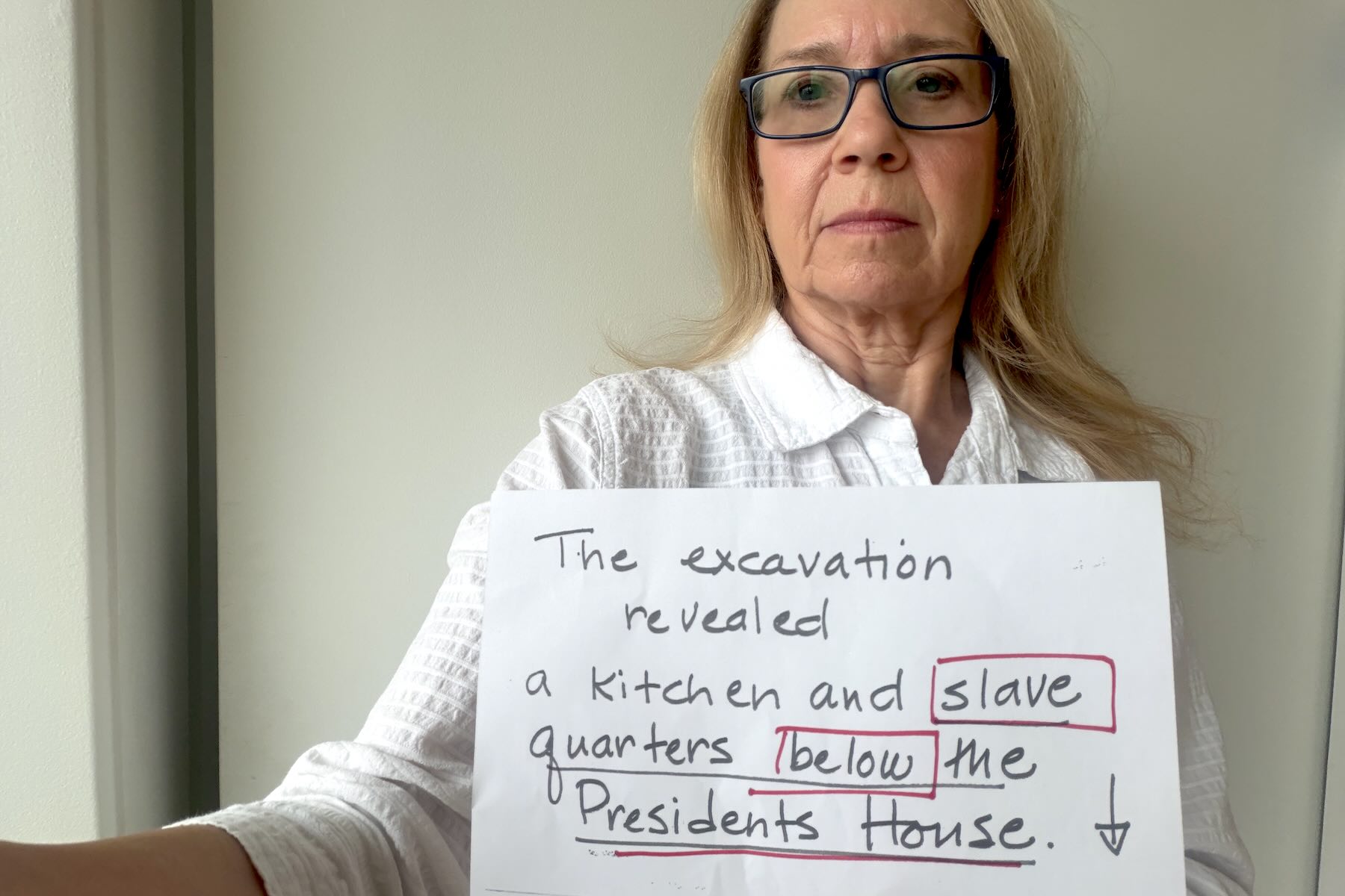 Philadelphia psychologist Sandra Shachar, who was cited and threatened with arrest by feds for vandalism at the President's House (photo courtesy Sandra Shachar)