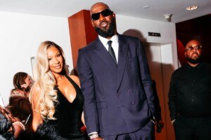 LeBron James, who just reached a deal to play for the Sixers in Philadelphia, with wife Savannah James in New York earlier this month (Getty Images)