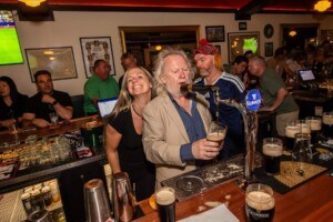 Fergus "Fergie" Carey pours a Guinness on opening night at the Monto (Lisa Schaffer Photography)