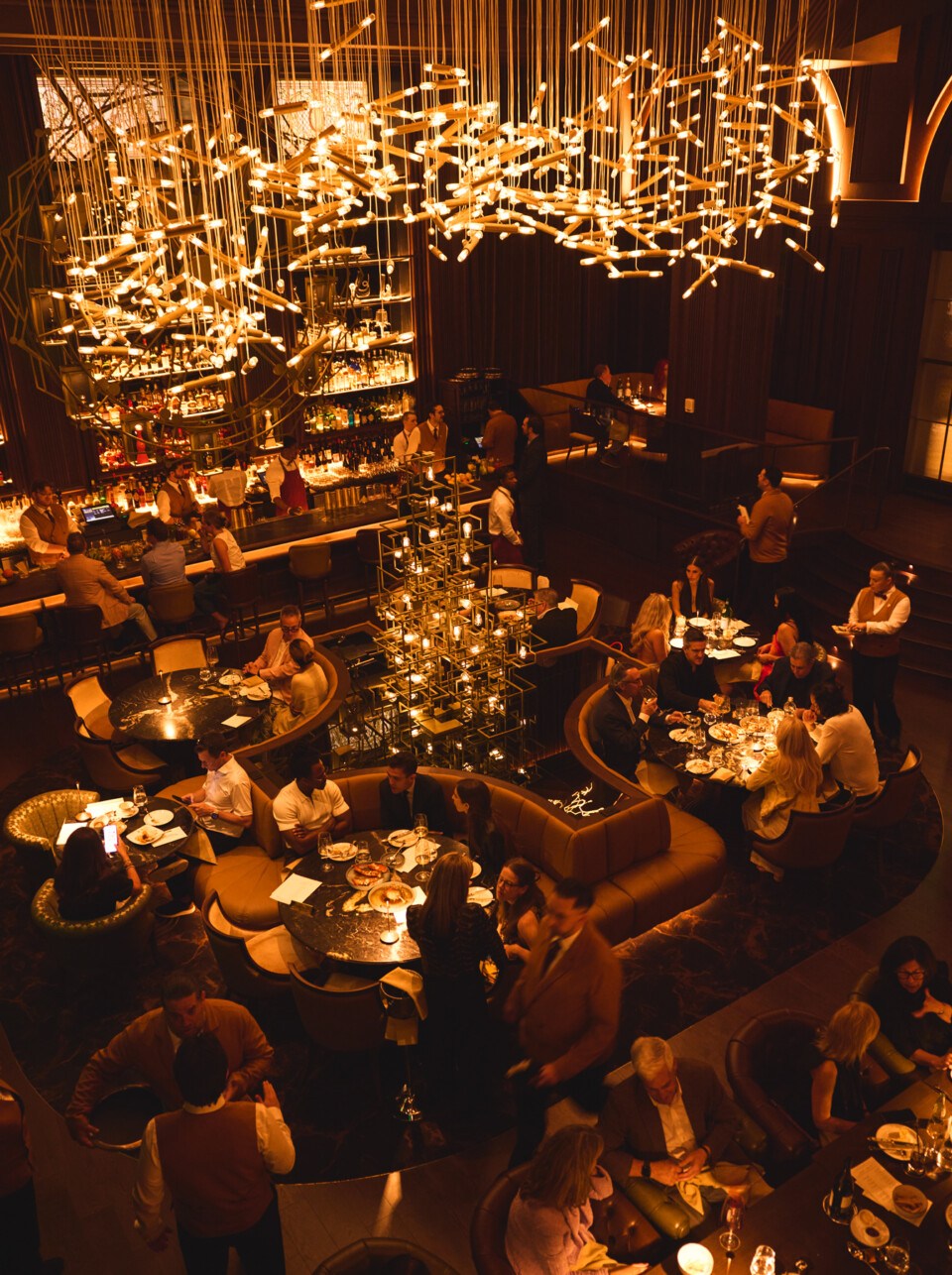 Human Web Rope Inside Mr. Edison, the Bellevue's New Dining Spectacle